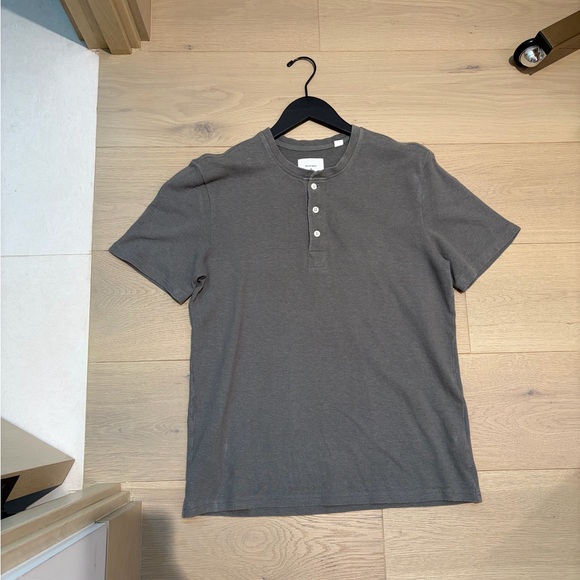 Billy Reid Charcoal Henley Shirt